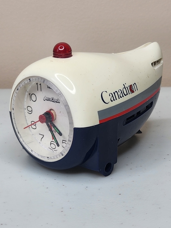Other - Vintage Canadian Airlines Airplane Alarm Clock AeroClock Quartz Travel Clock